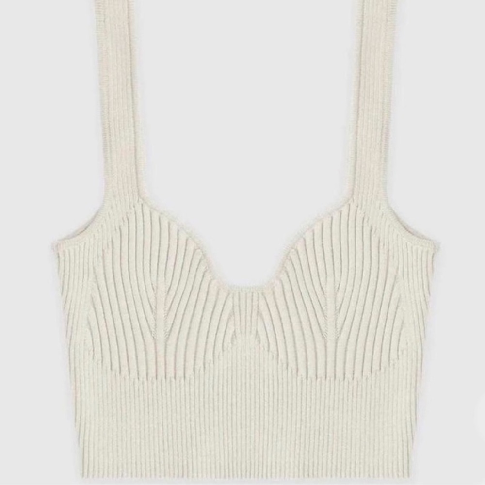 Maniere de voir tan ribbed crop top bralette size XS - Picture 5 of 7